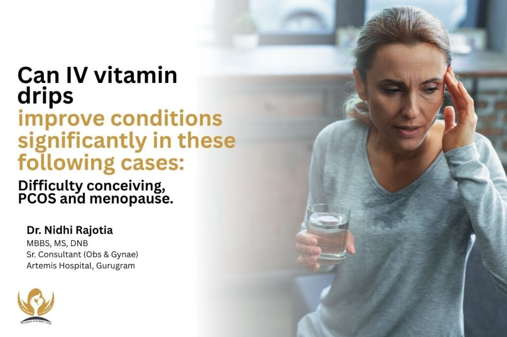 can iv vitamin drips improve conditions significantly in these following cases difficulty conceiving, pcos and menopause